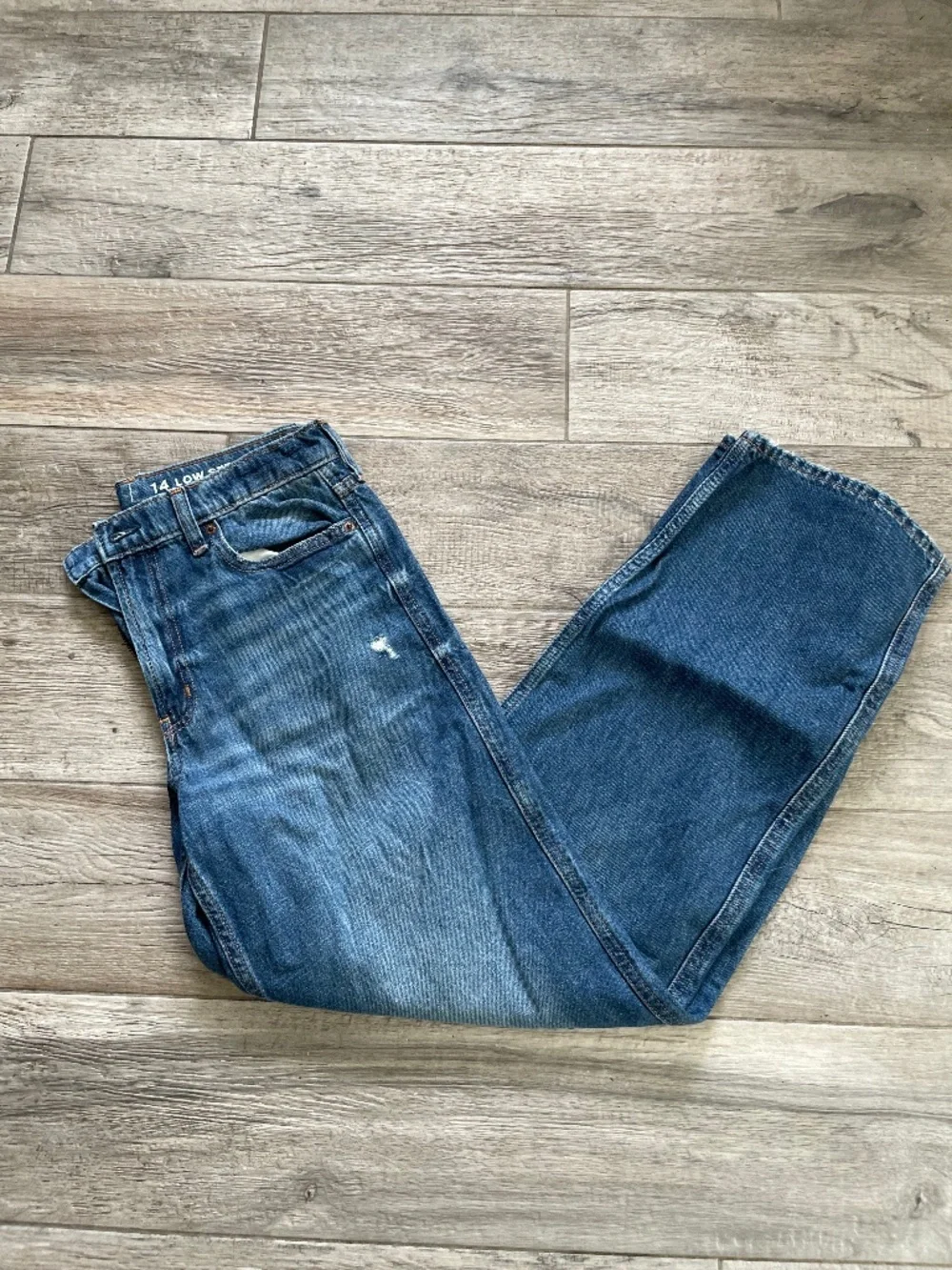 ❤️ GAP TEEN LOW STRIDE MED WASH DENIM JEANS SIZE 14